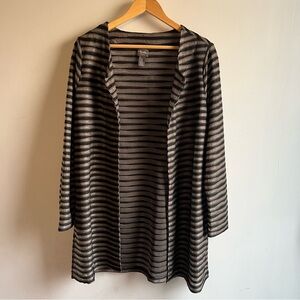 Chico's Black and Tan Striped Cardigan
